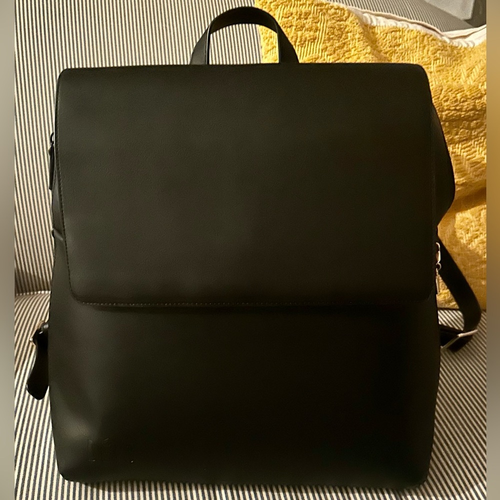 BEIS Black Sleek Flap Backpack - Wicked Edition